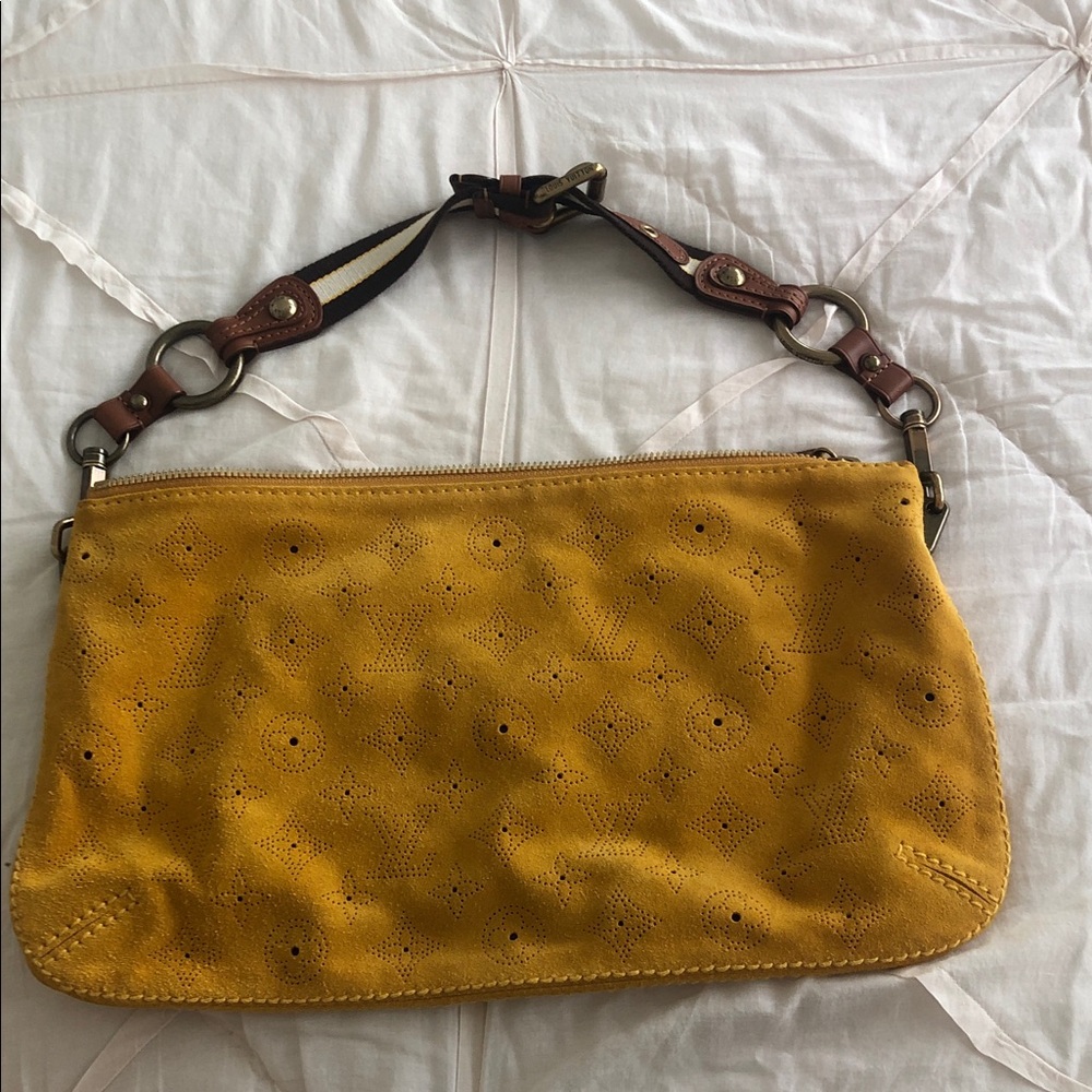 Louis Vuitton yellow suede shoulder bag